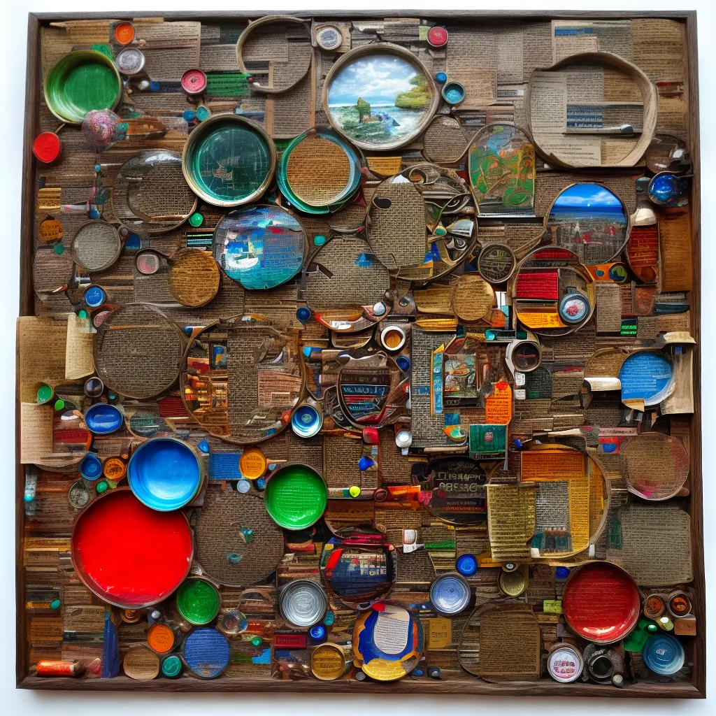 arte reciclada objetos coloridos