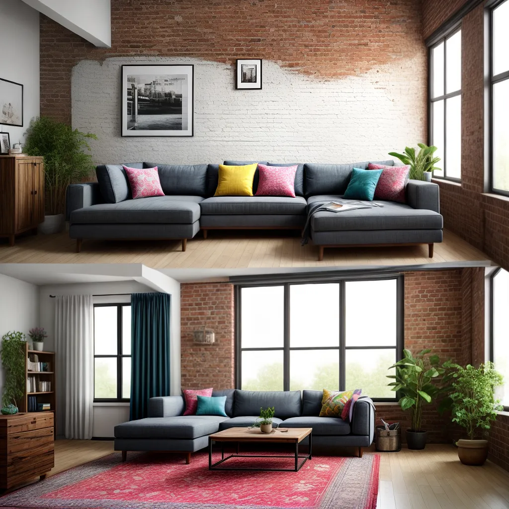 sala contraste shabby chic industrial