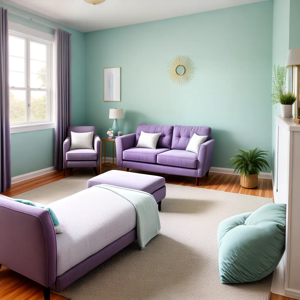 sala terapia pastel lavanda