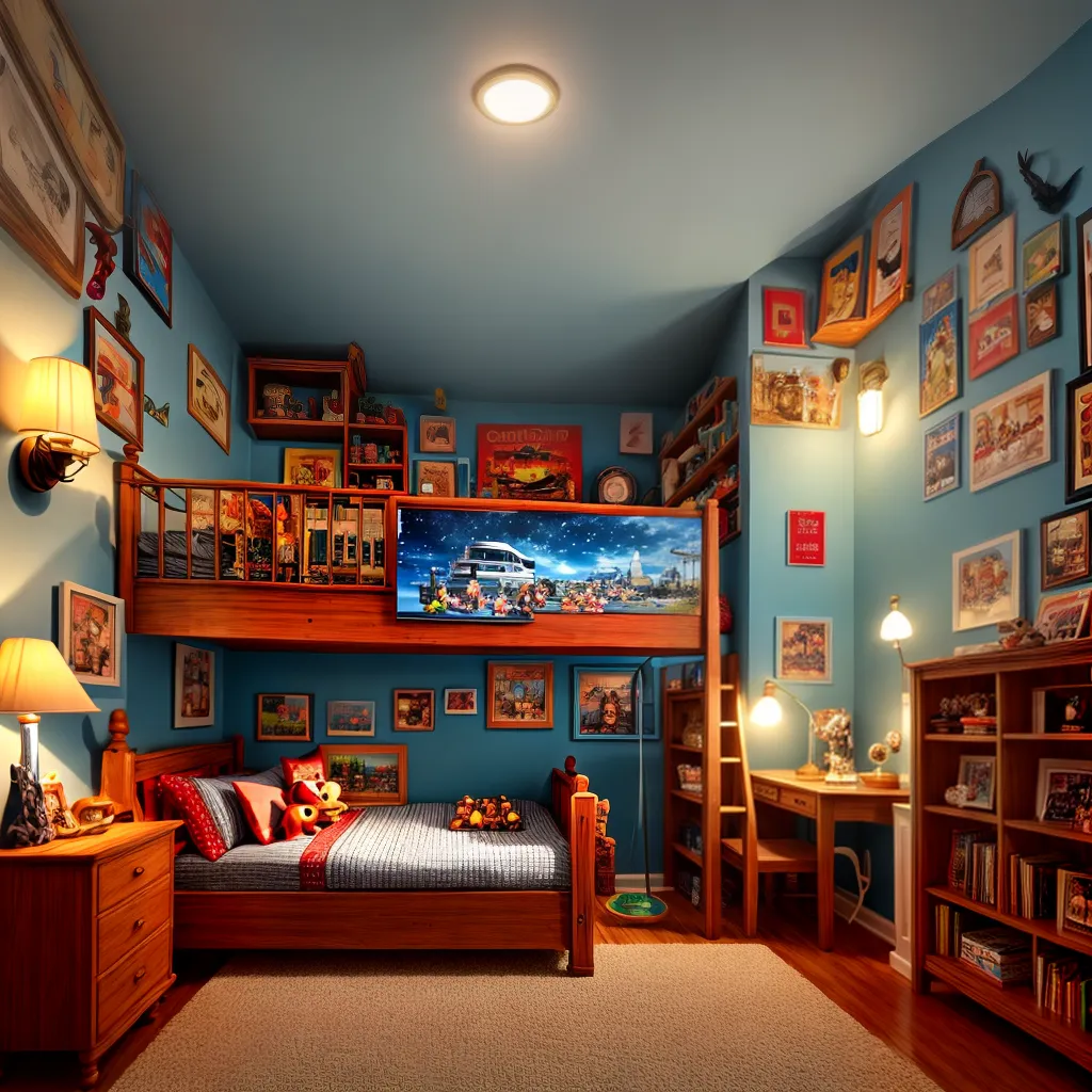 quarto infantil tema cinema navio pirata