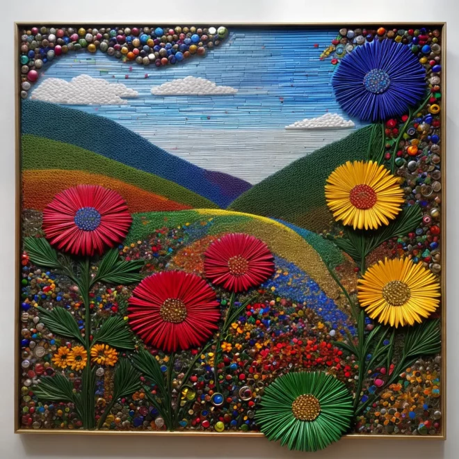 mosaico reciclado arte colorida 1