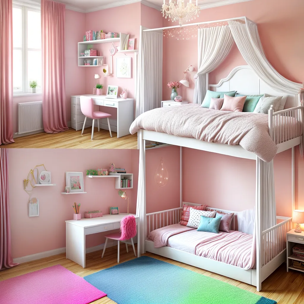 quarto menina canopy luzes fadas