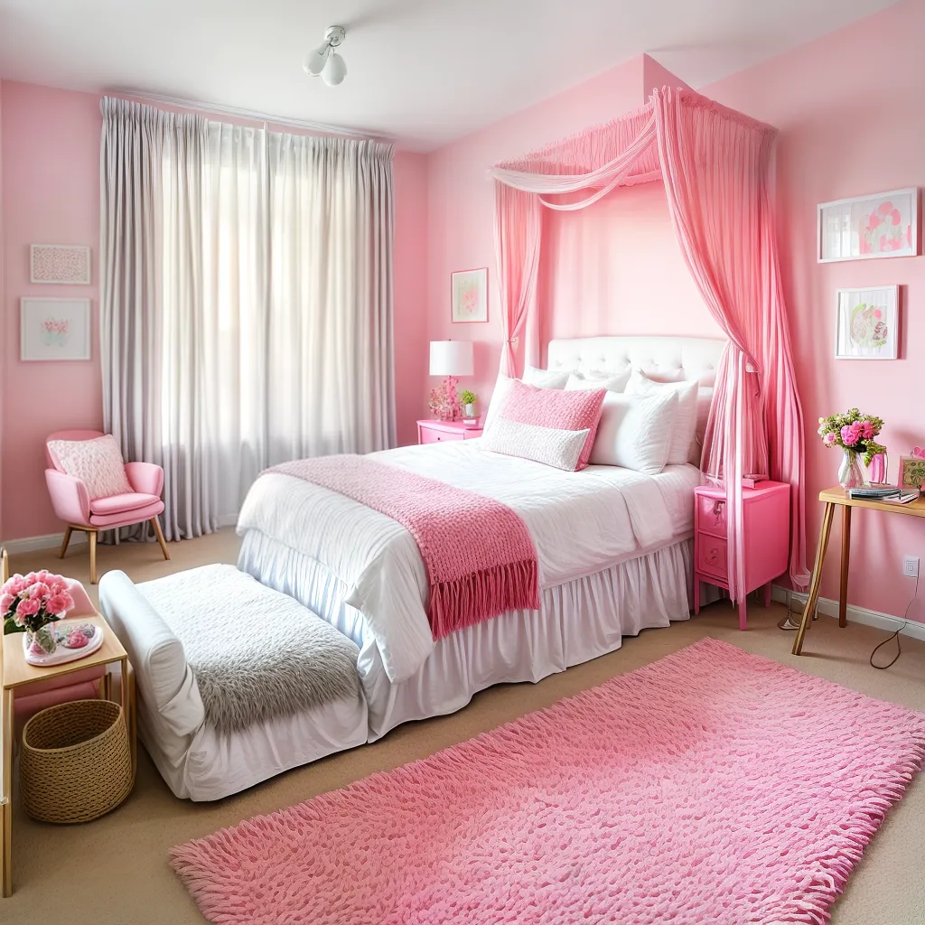 ideias decoracao quarto meninas cama canopy