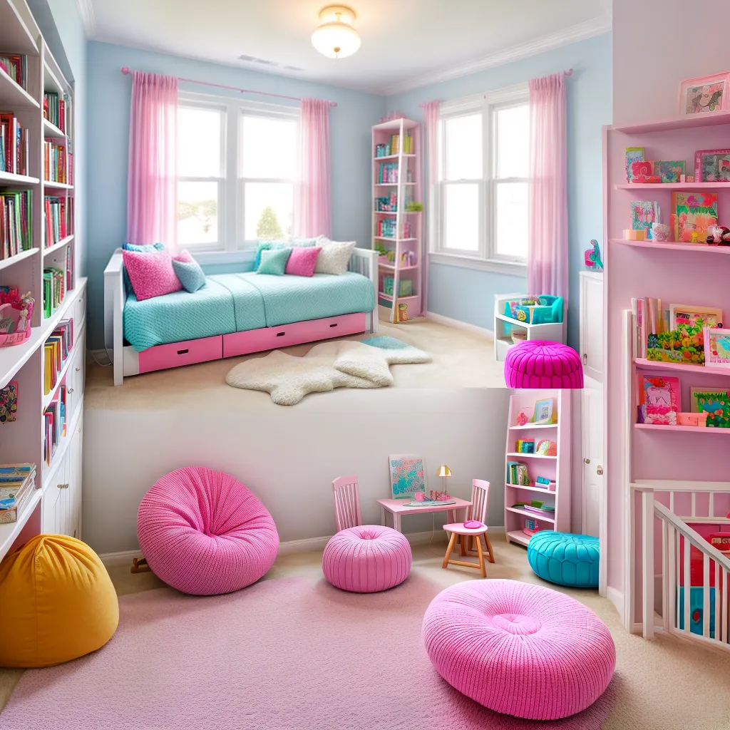 quarto menina colorido cama canopy