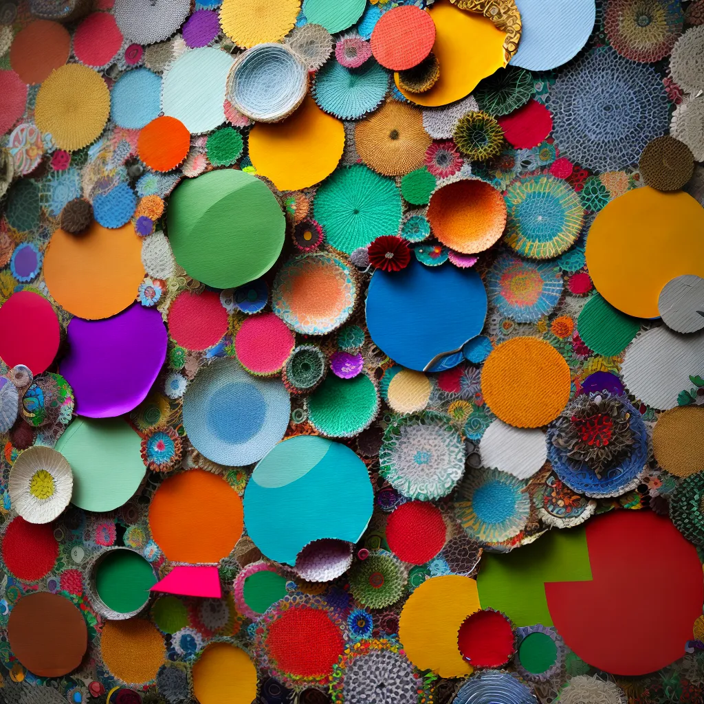 colagem colorida arte reciclada