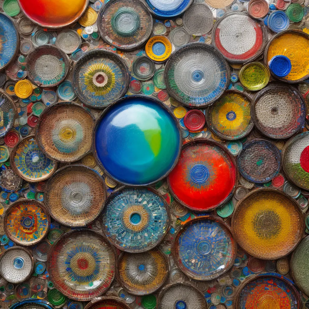 arte colagem reciclada materiais coloridos