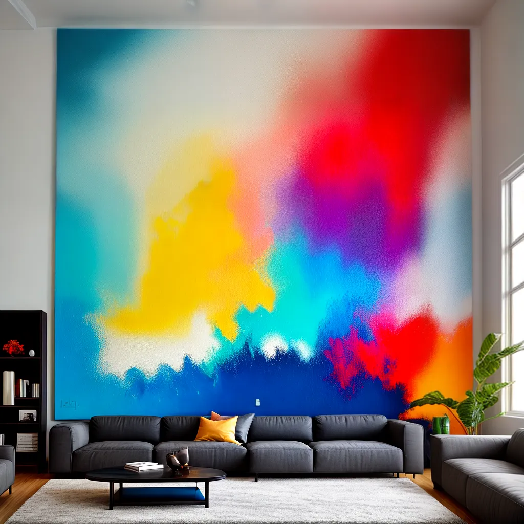 pintura abstrata colorida sala moderna 6