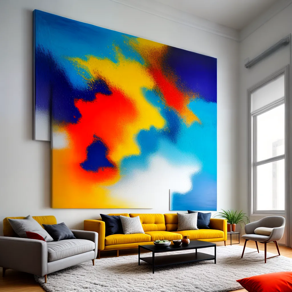 pintura abstrata sala minimalista