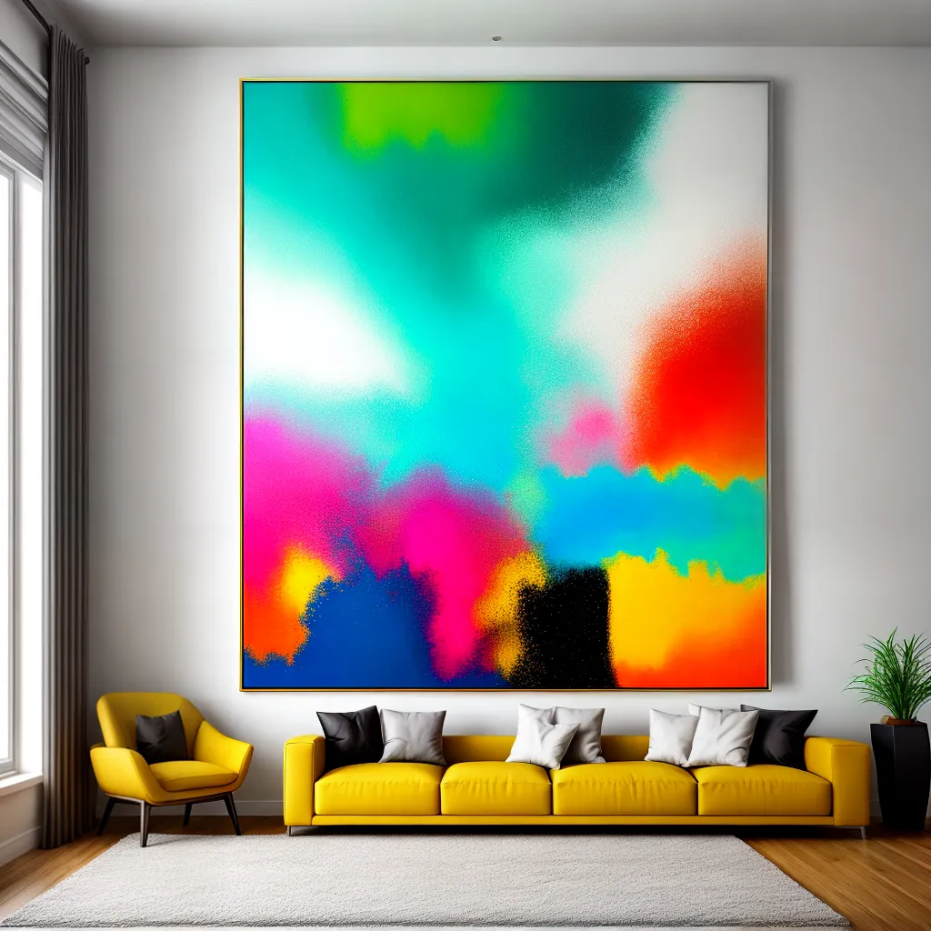 pintura abstrata colorida parede decoracao