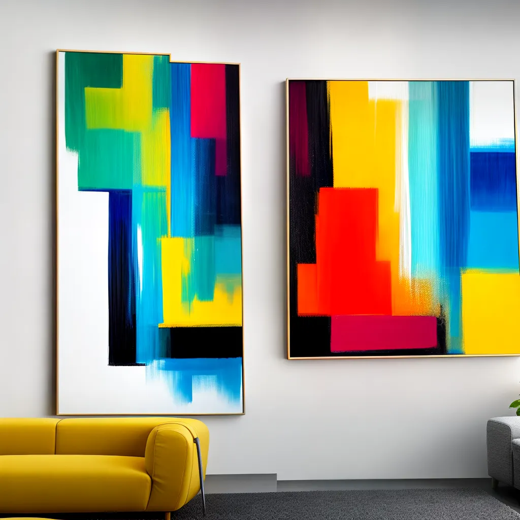 pintura abstrata colorida parede moderna