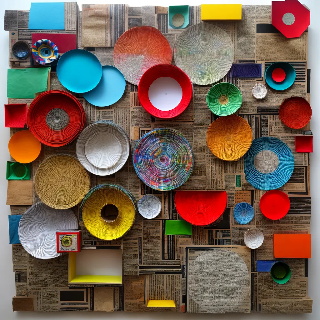 arte colagem reciclada jornais papelao