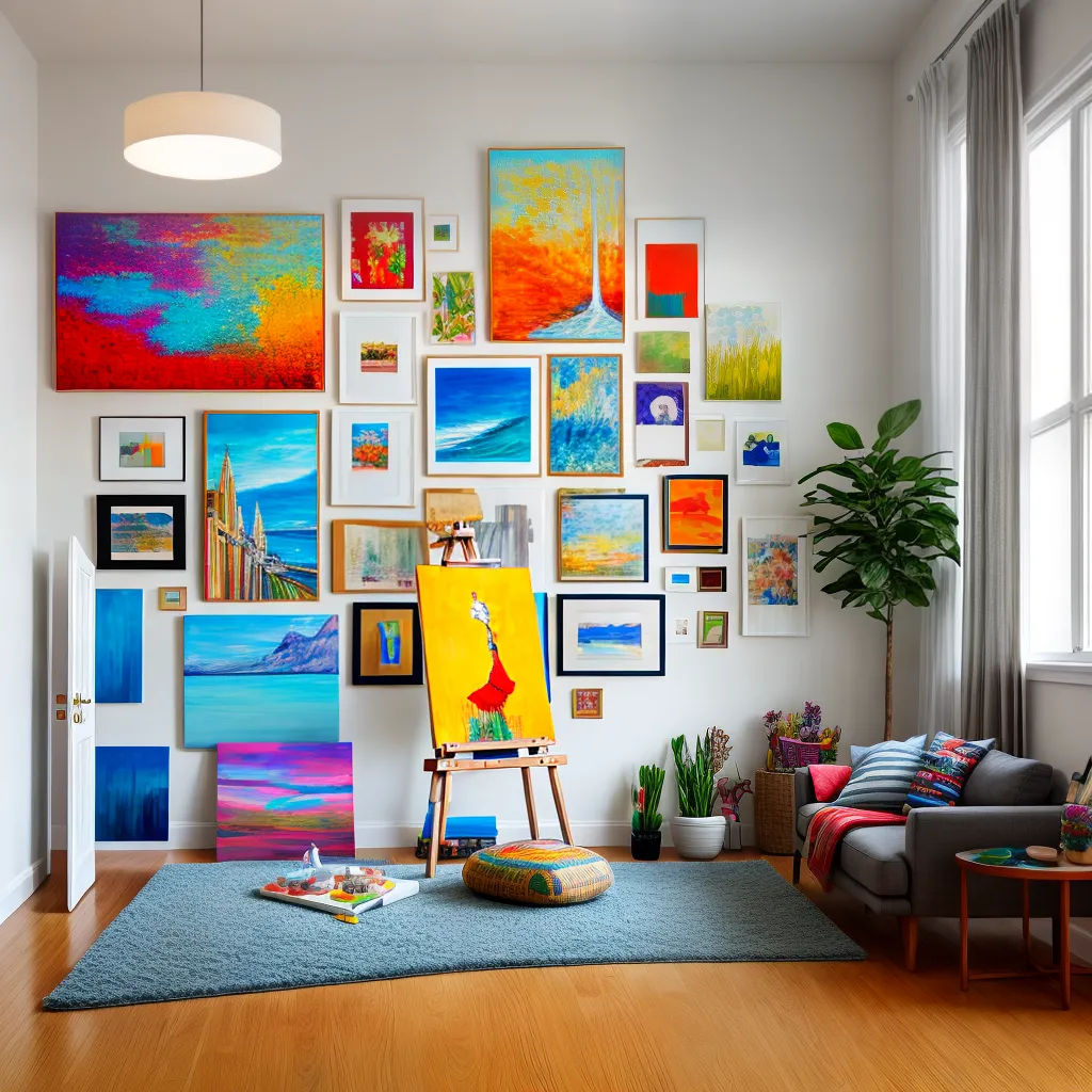 playroom artista pinturas easel galeria