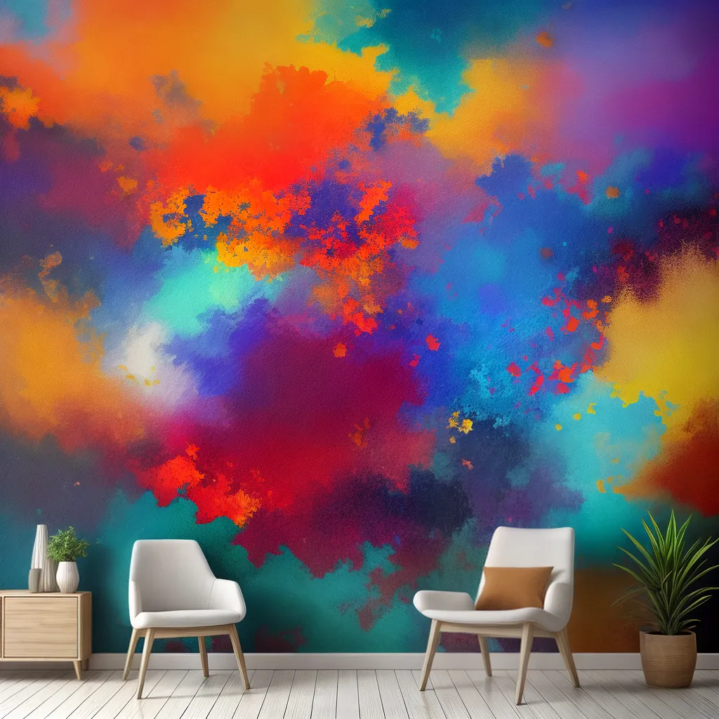 mural infantil criativo personagens cores