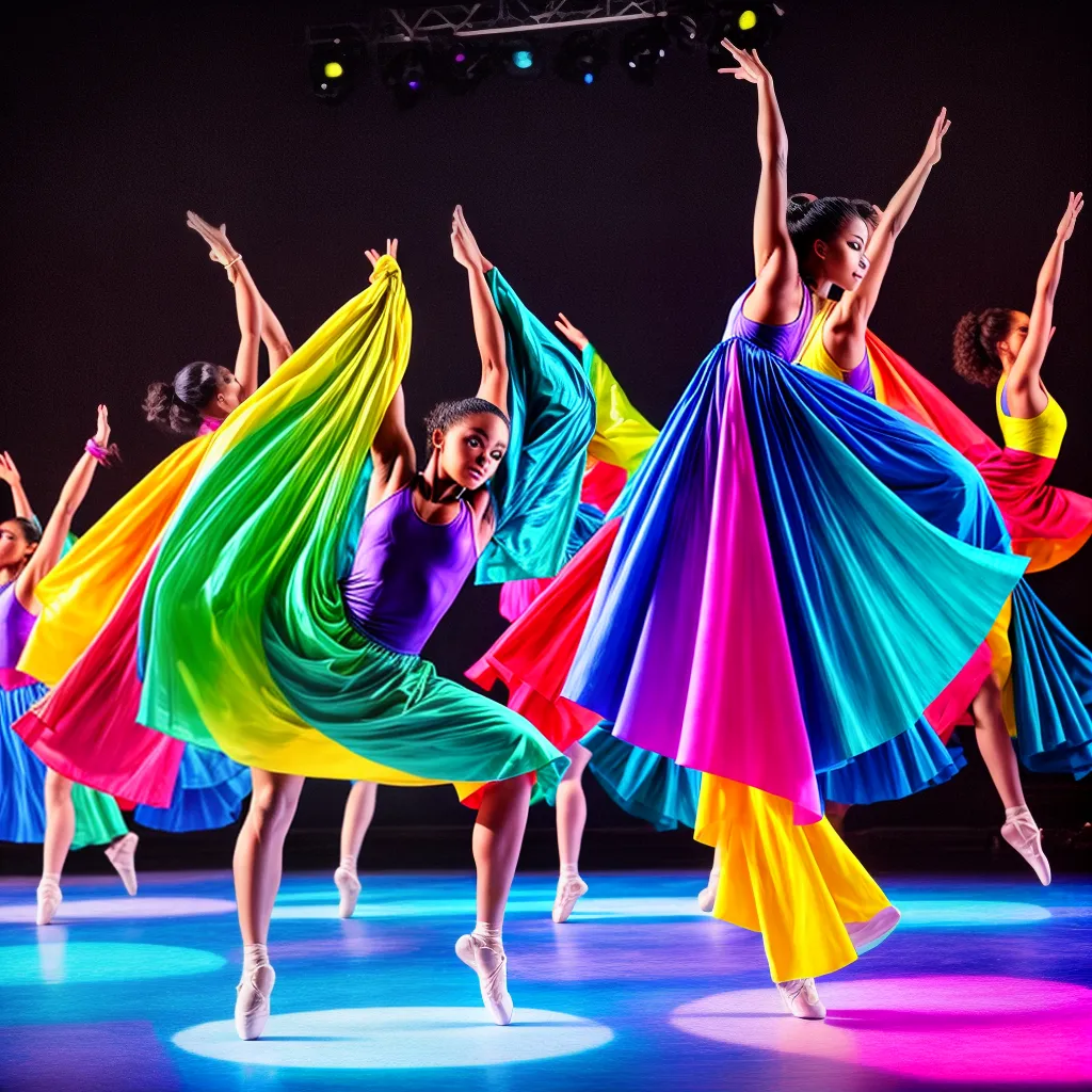 dancarinos performance luzes coloridas