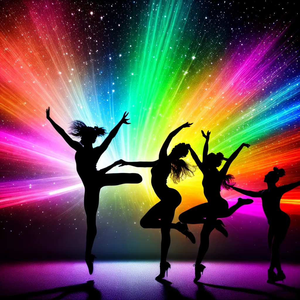 papel de parede danca silhuetas vibrante