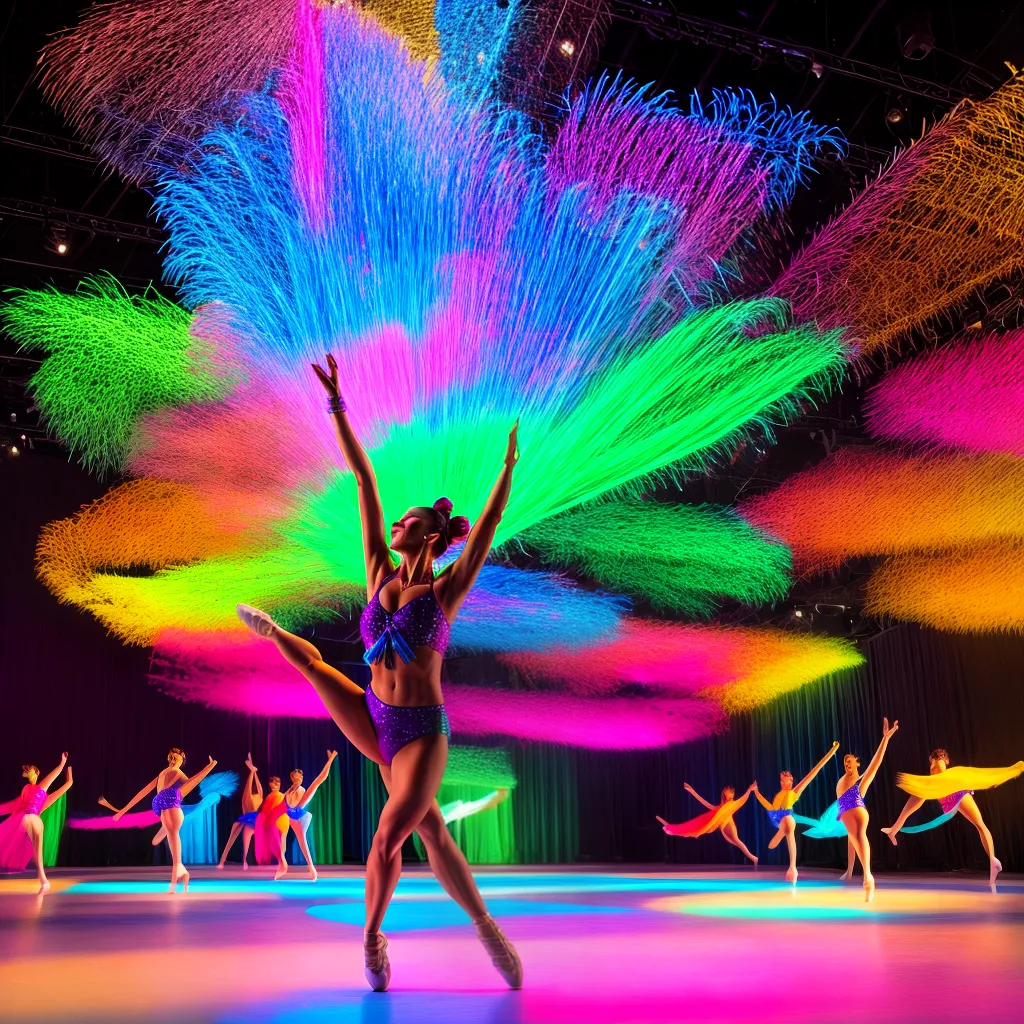 palco luzes coloridas danca movimento
