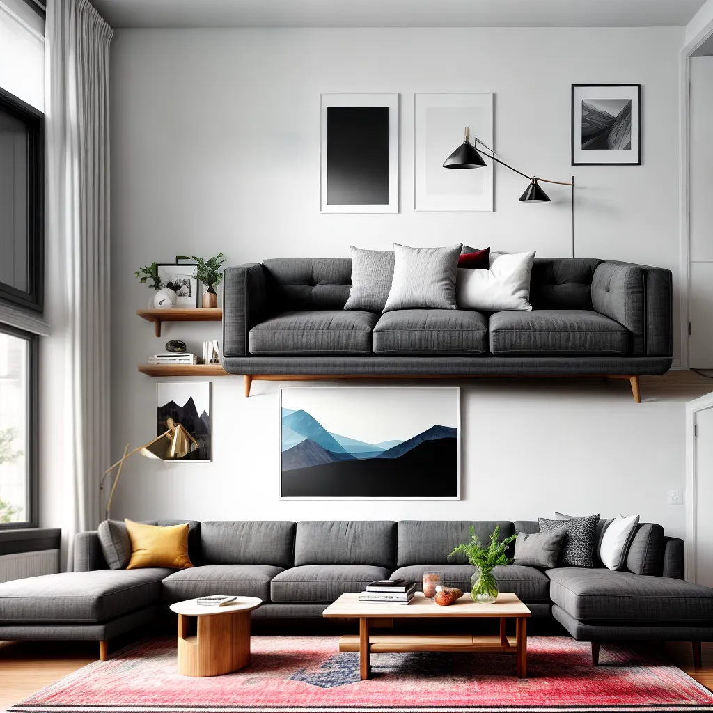 sala estar moderna sofa cinza 4