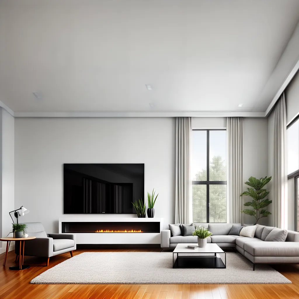 sala moderna moveis neutros arte