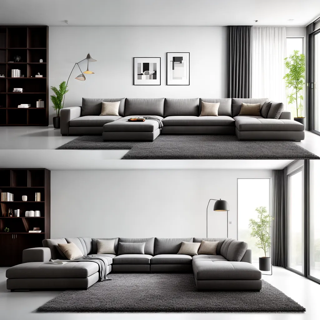 sala minimalista sofa arte moderno
