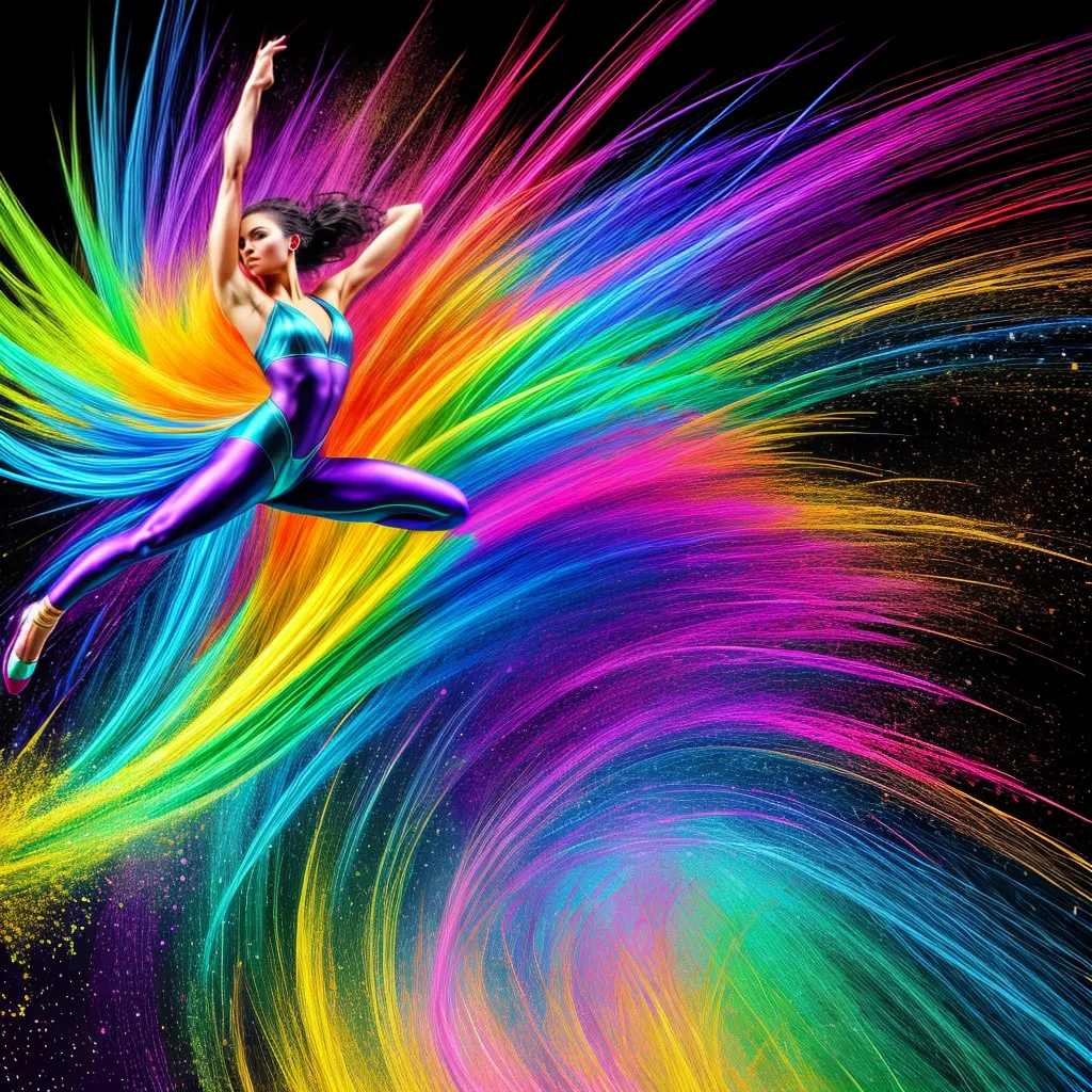 papel de parede danca silhueta cores
