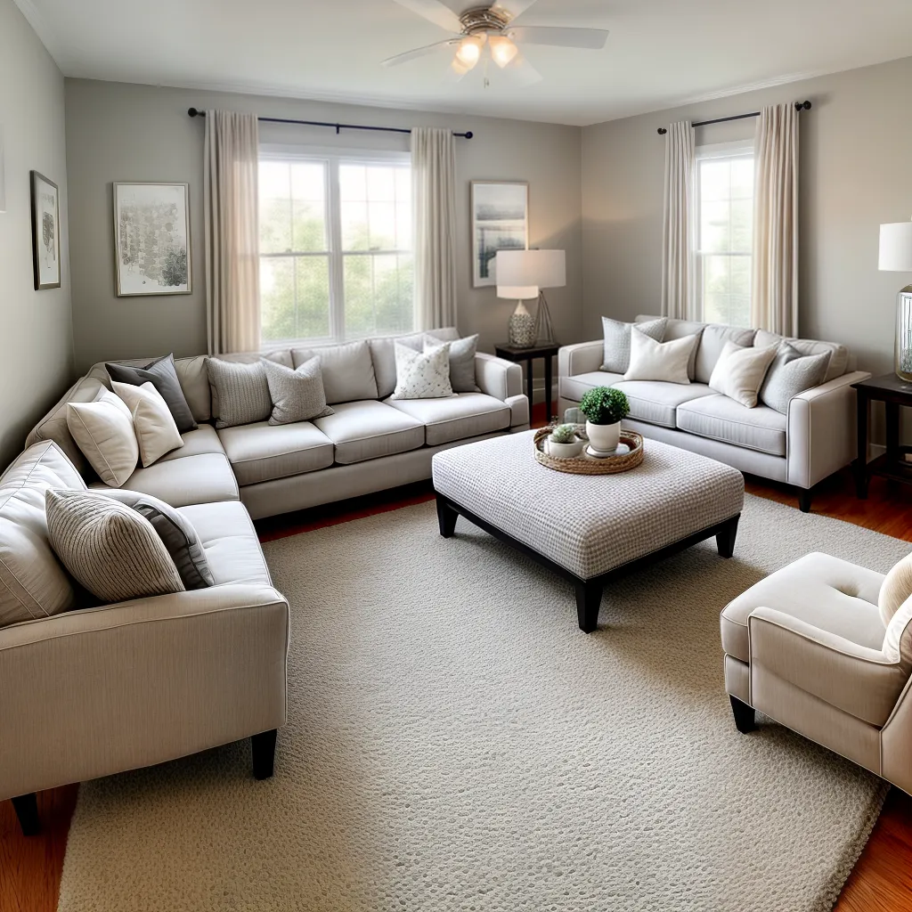 sala estar acochoada neutra sofa bege