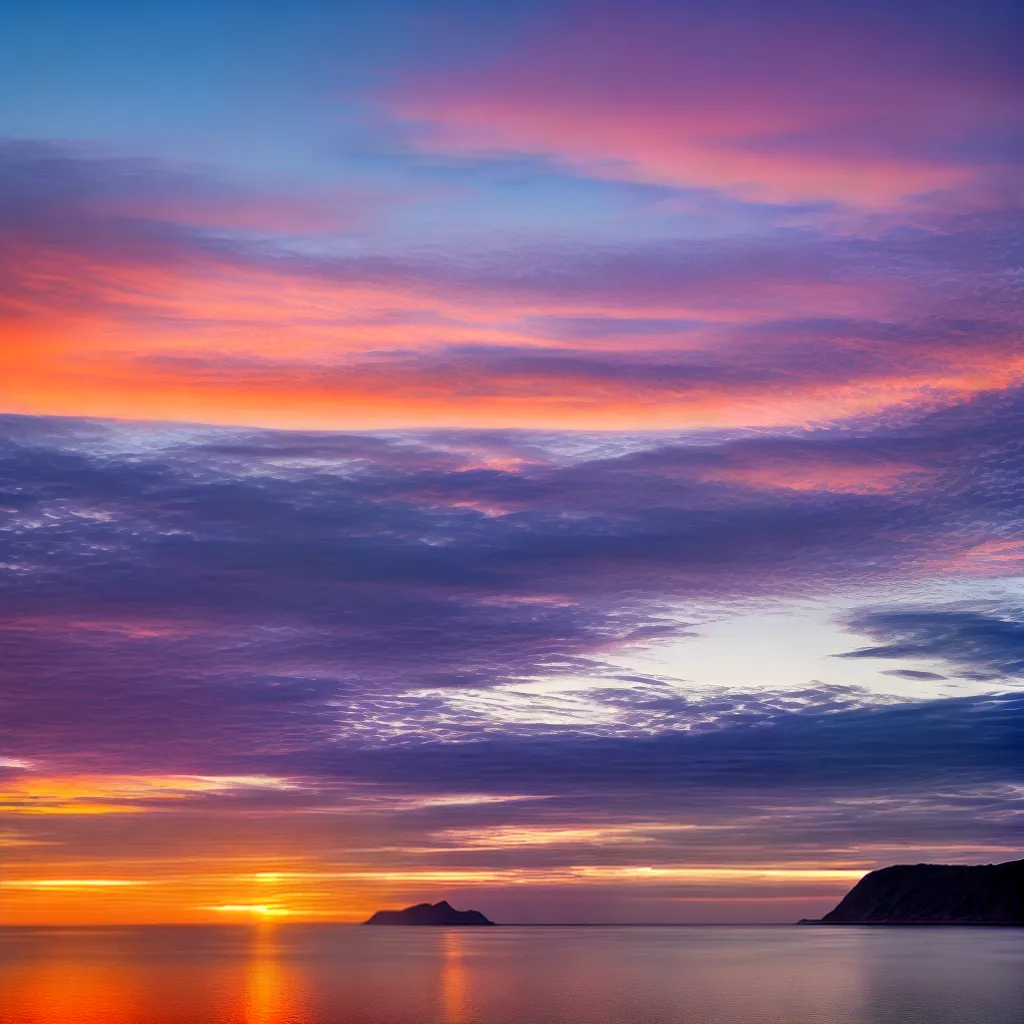 por do sol oceano ceu colorido 1