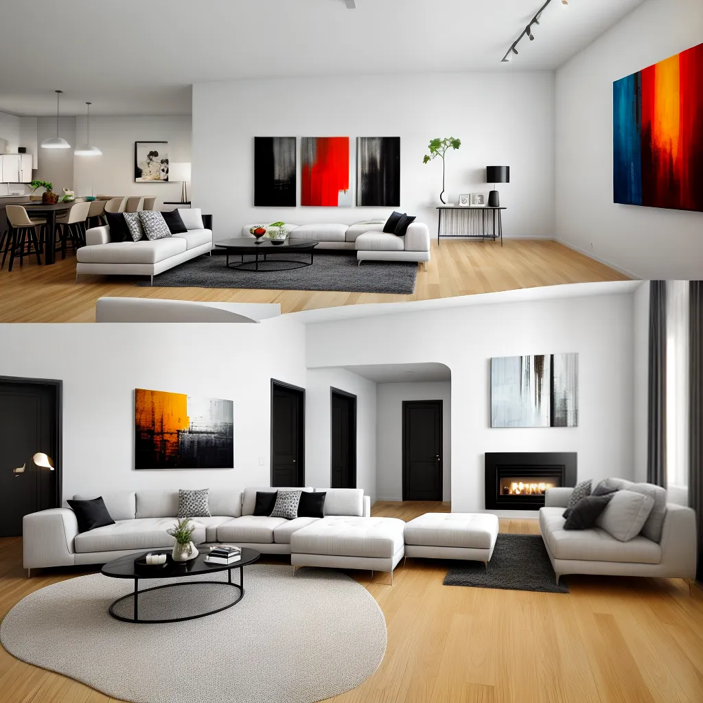 sala estar pintura abstrata sofa 5
