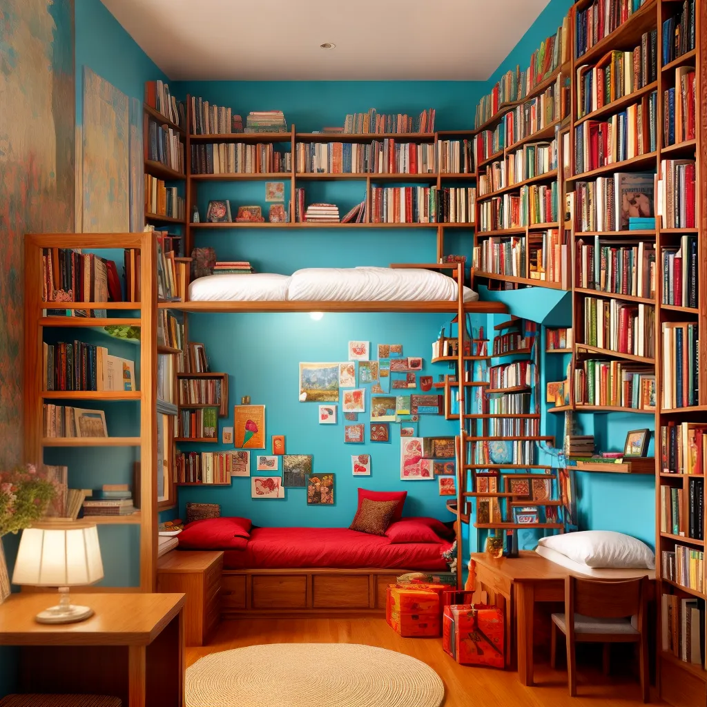 quarto magico estante livros ilustracoes 1