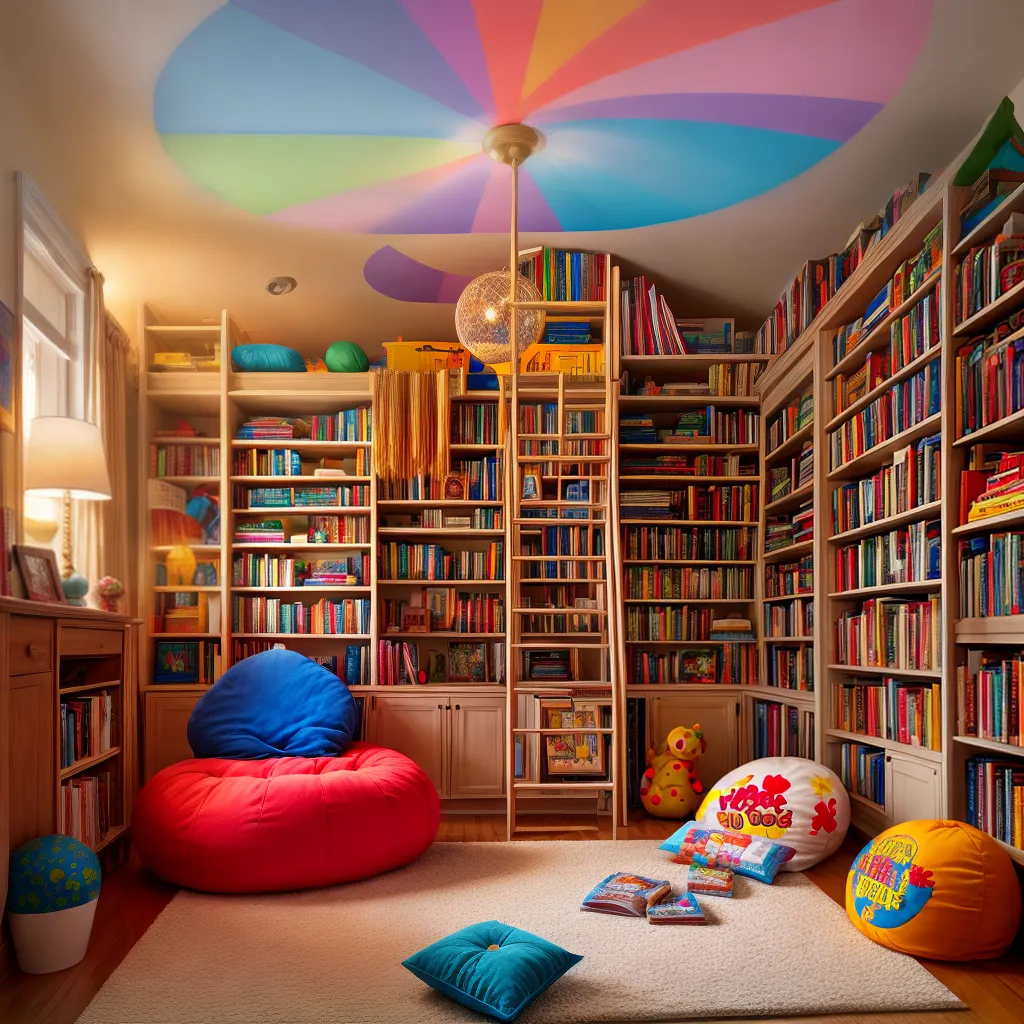 quarto infantil colorido livros aventuras