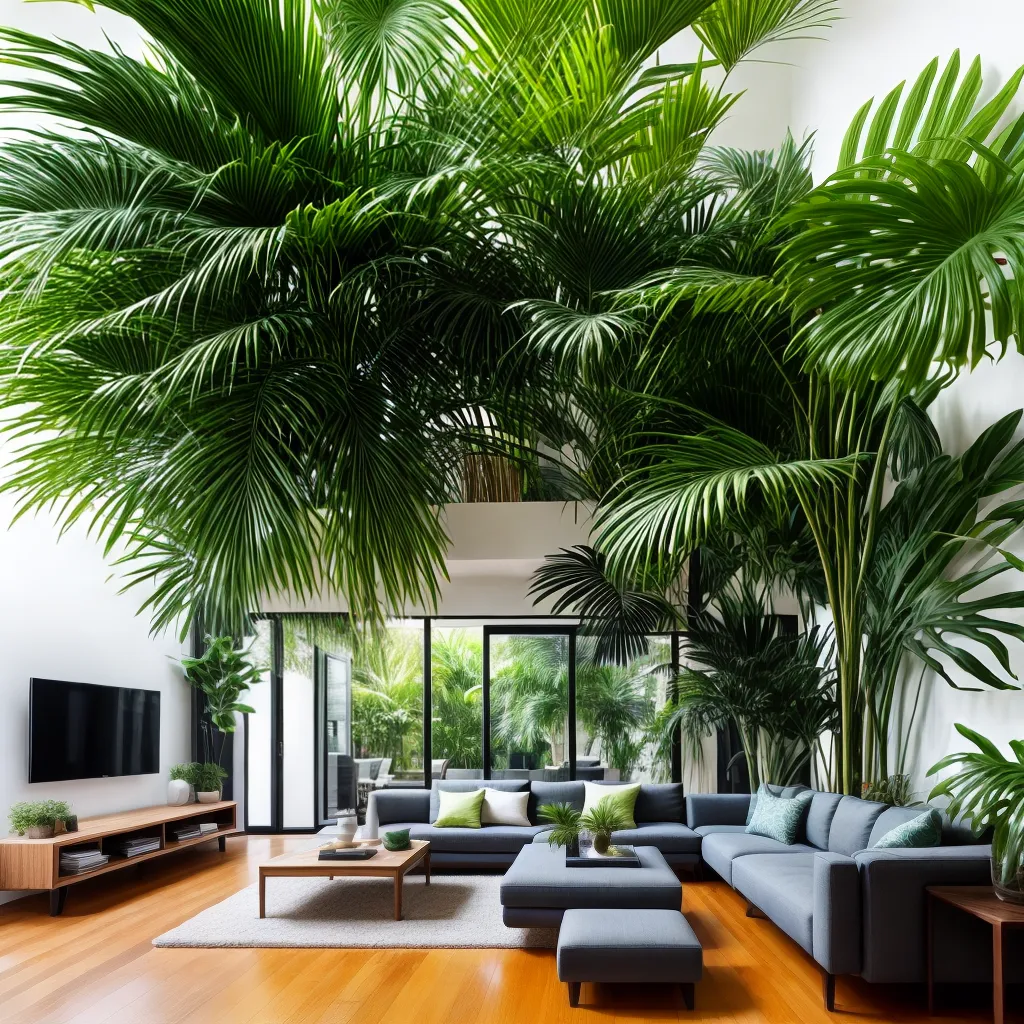 sala estar acolhedora plantas verdes