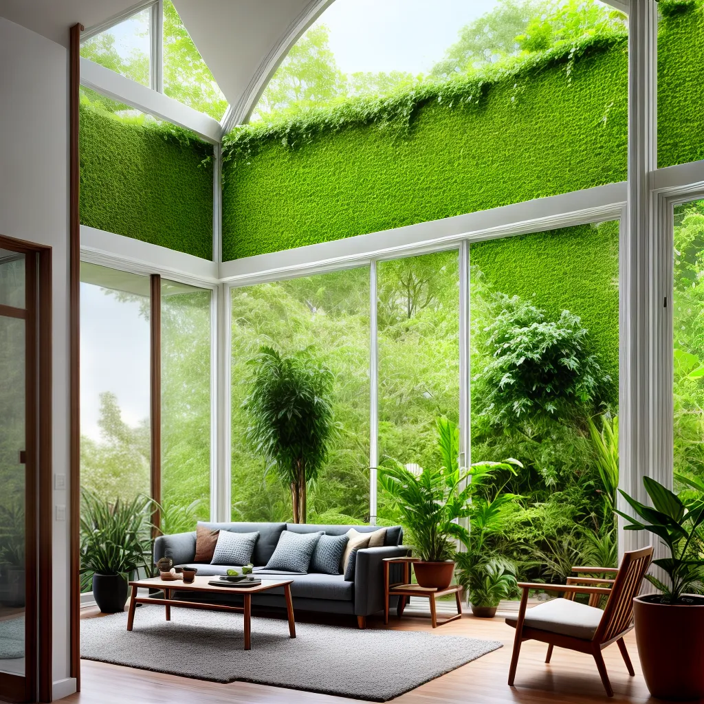 sala estar jardim verde plantas