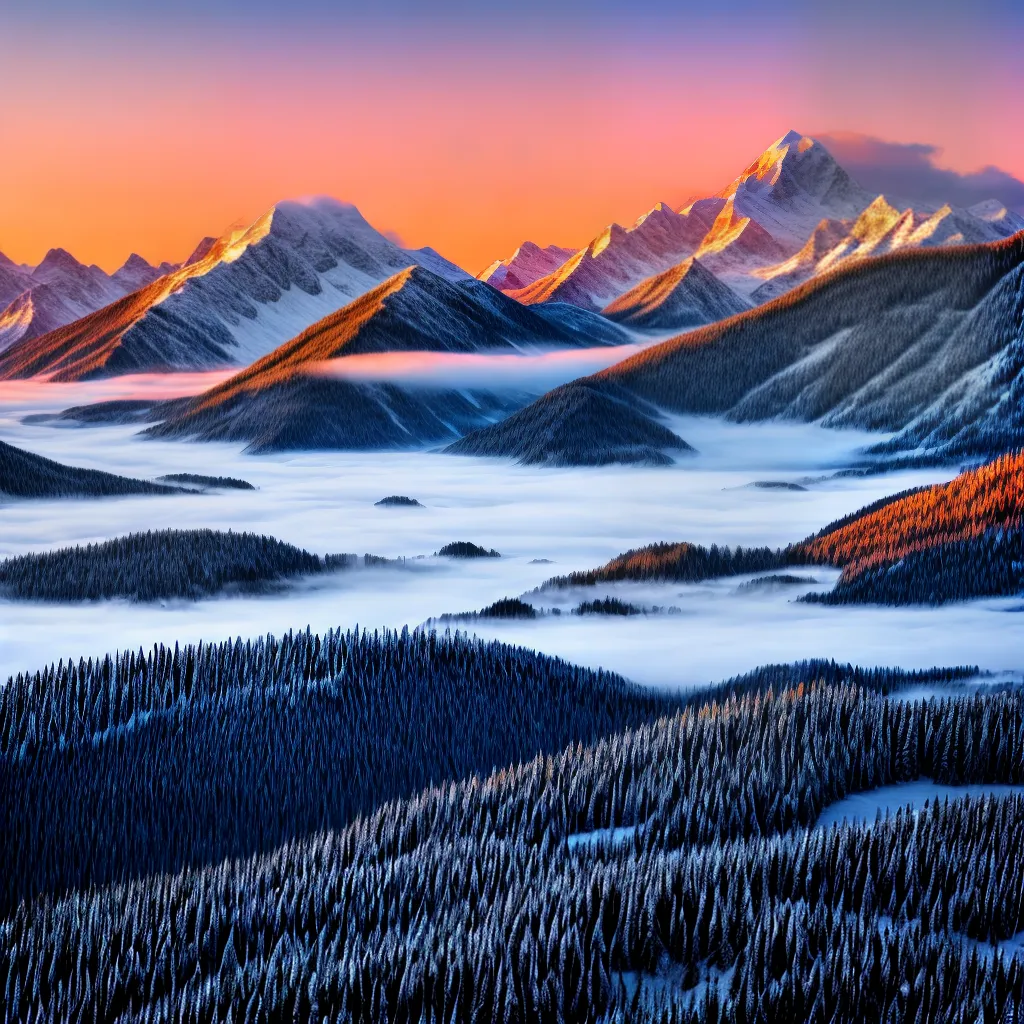 montanhas neve por do sol aventura 2