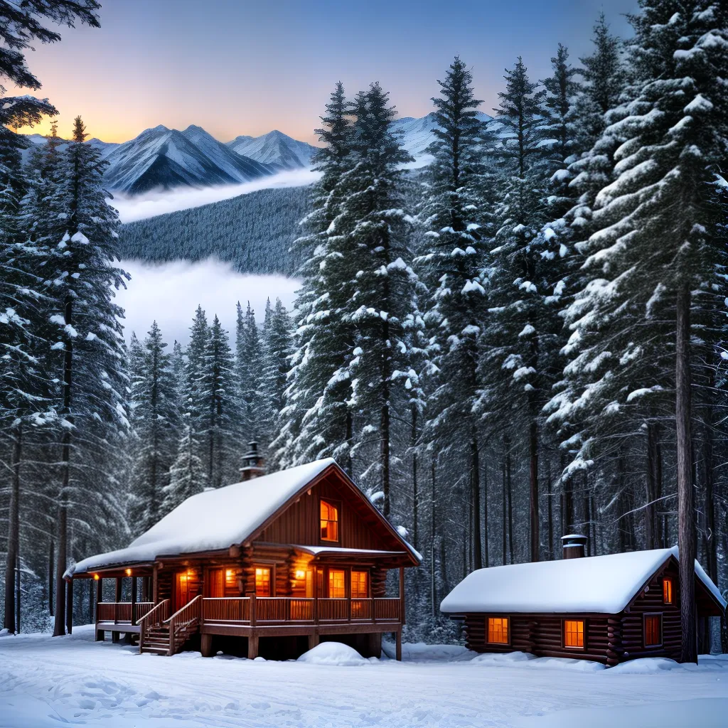 cabana inverno montanha neve
