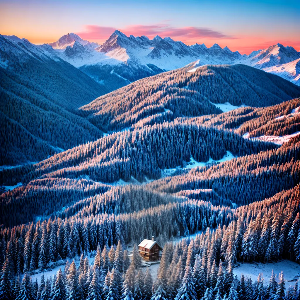 montanha neve inverno paisagem cabana