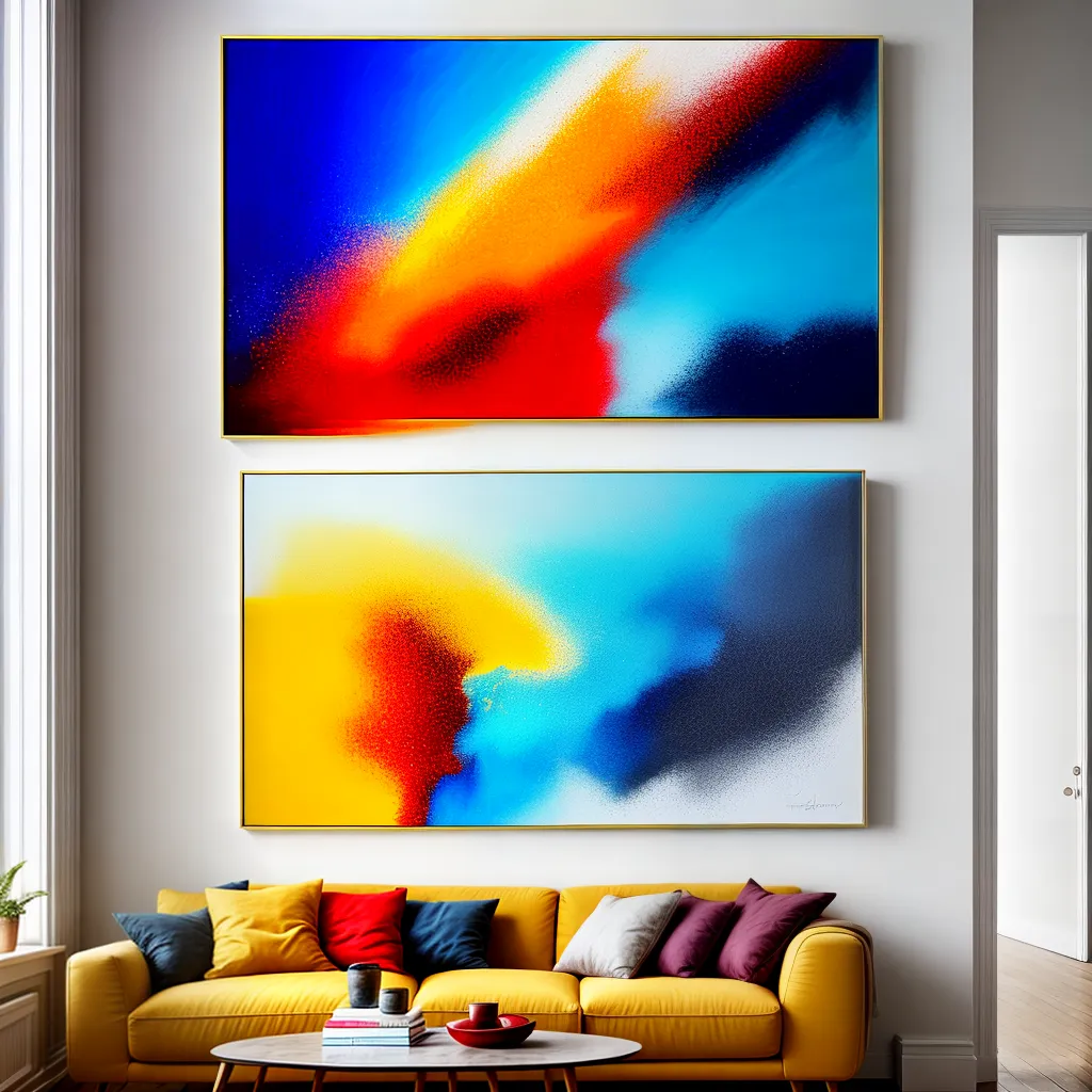 pintura abstrata colorida sala moderna 7
