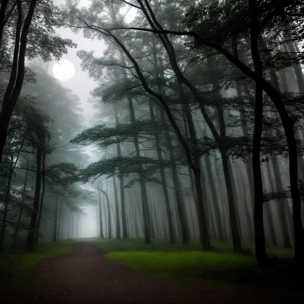 floresta sombria luar misterio