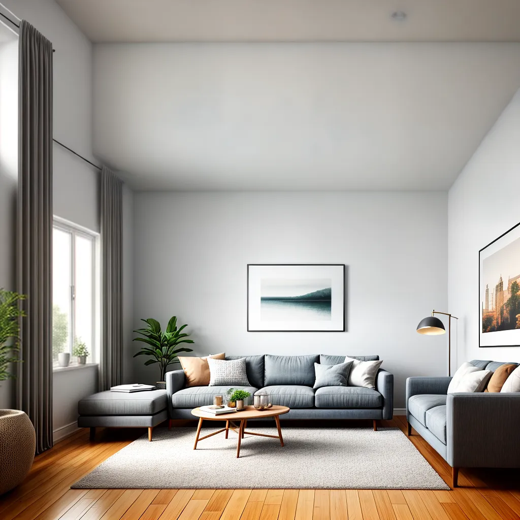 sala estar neutra pintura sofa moderno