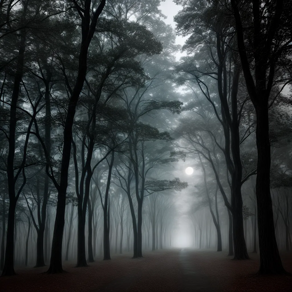 floresta misteriosa lua cheia sombra 1