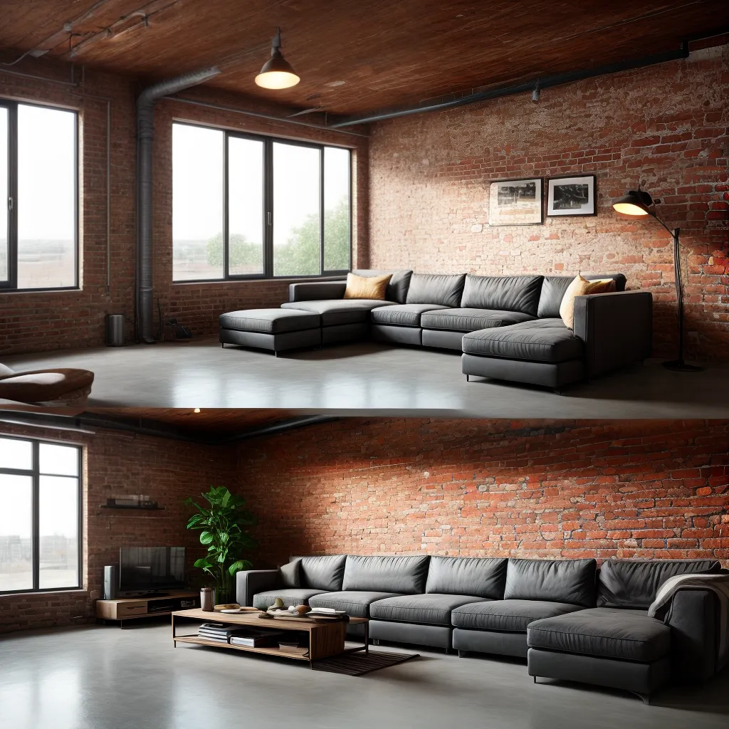 sala estar industrial tijolos sofa sala estar industrial tijolos sofa