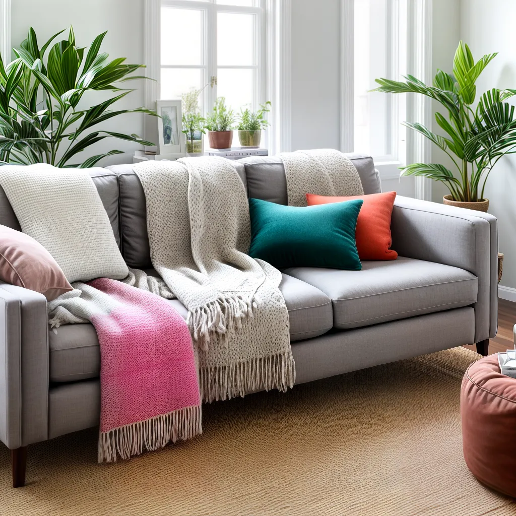 sala estar sofa almofadas coloridas