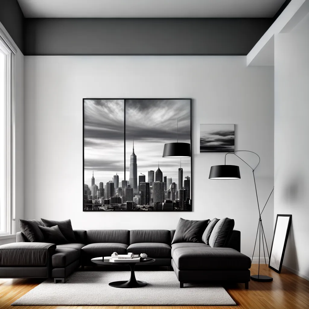 sala vibrante fotografia preto branco
