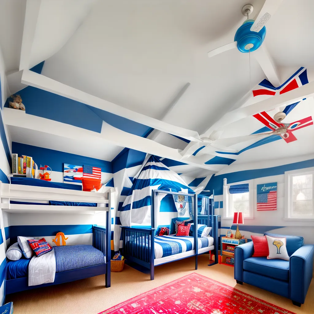 quarto meninos navio listras colorido quarto meninos navio listras colorido