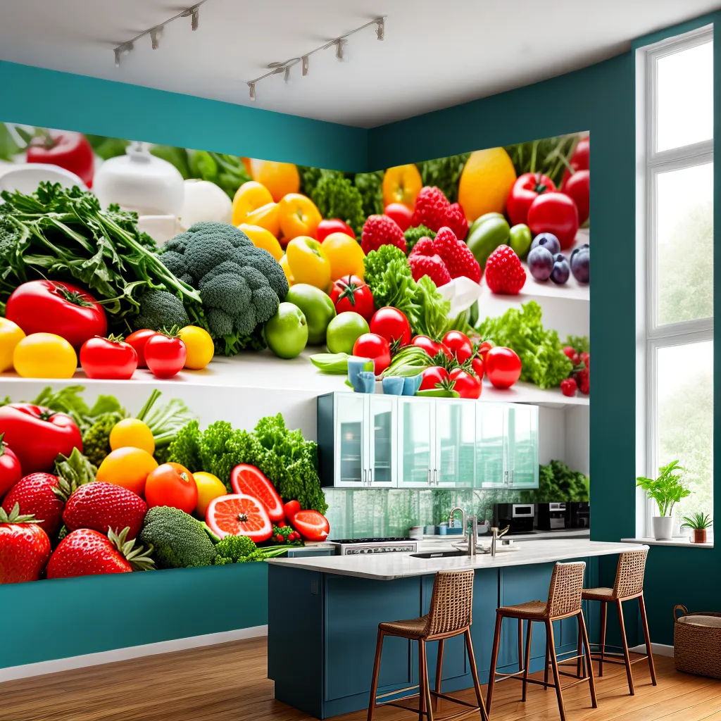 cozinha mural colorido frutas legumes cozinha mural colorido frutas legumes
