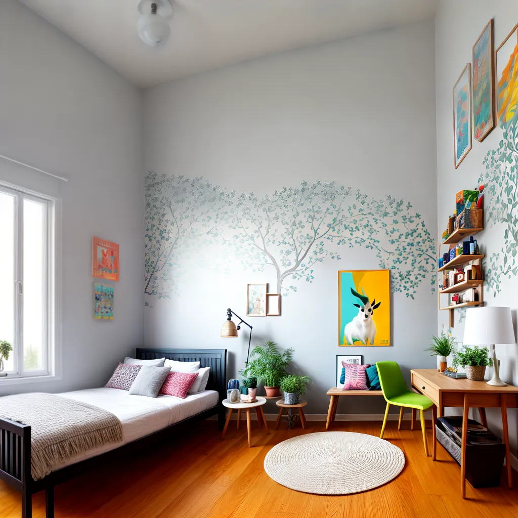 quarto infantil animais coloridos