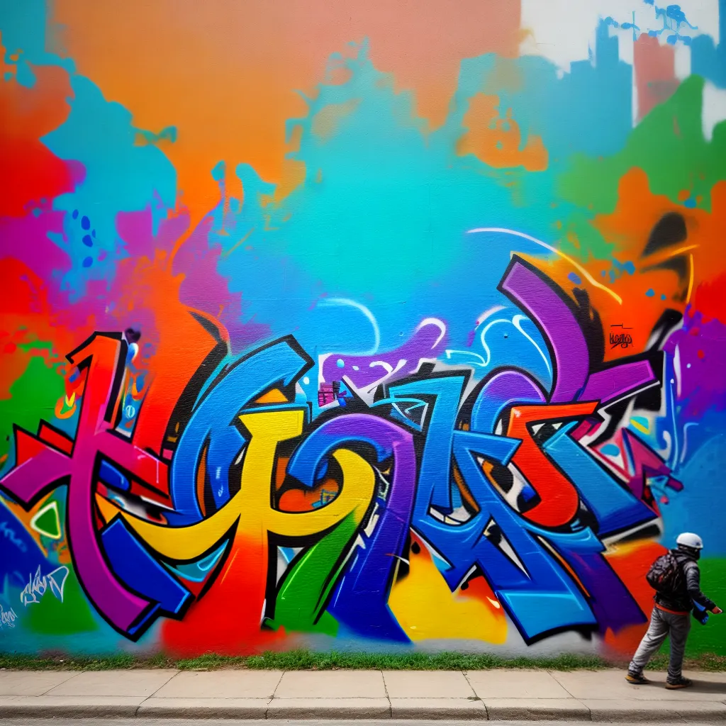 mural urbano graffiti colorido