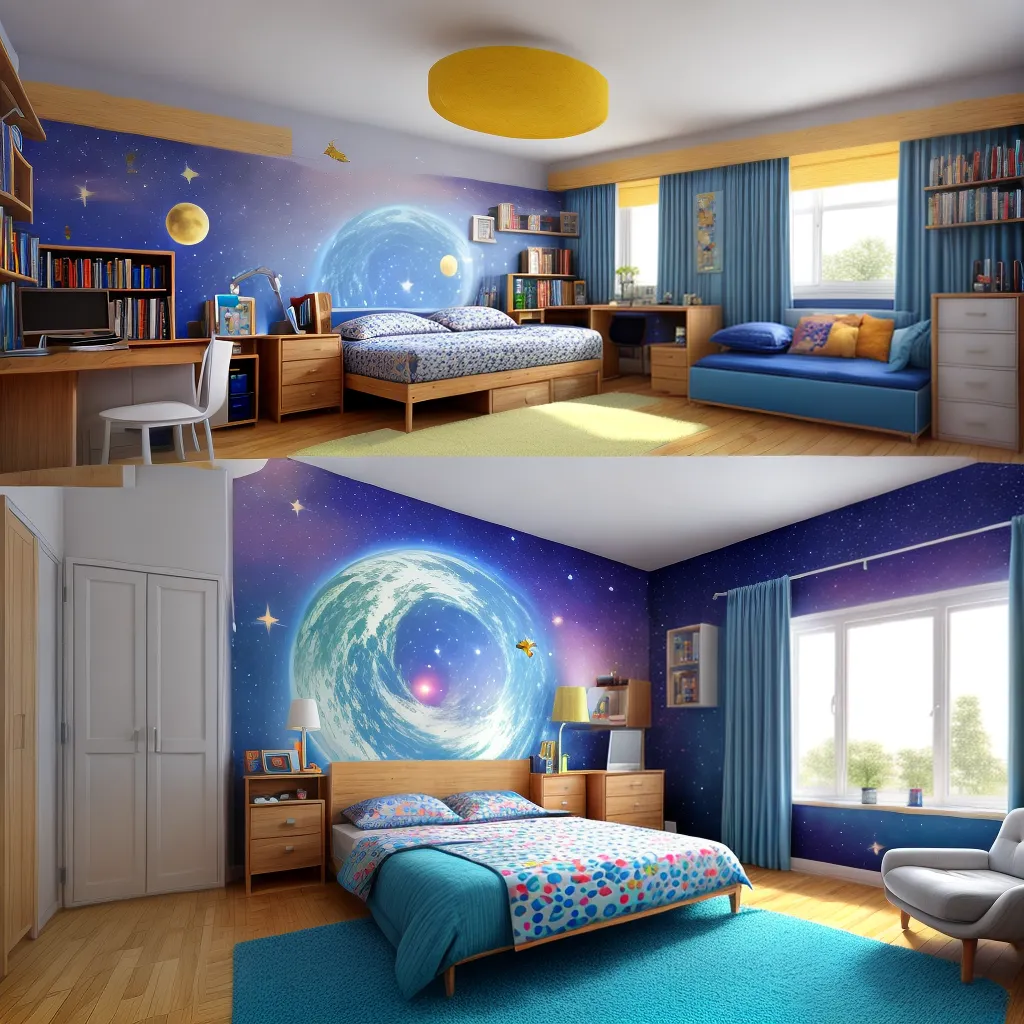 quarto infantil espaco rocket leitura