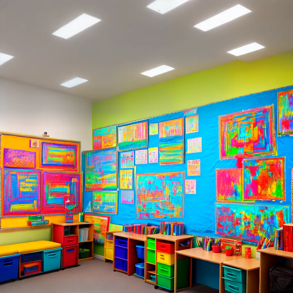 sala arte colorida estudantes criatividade