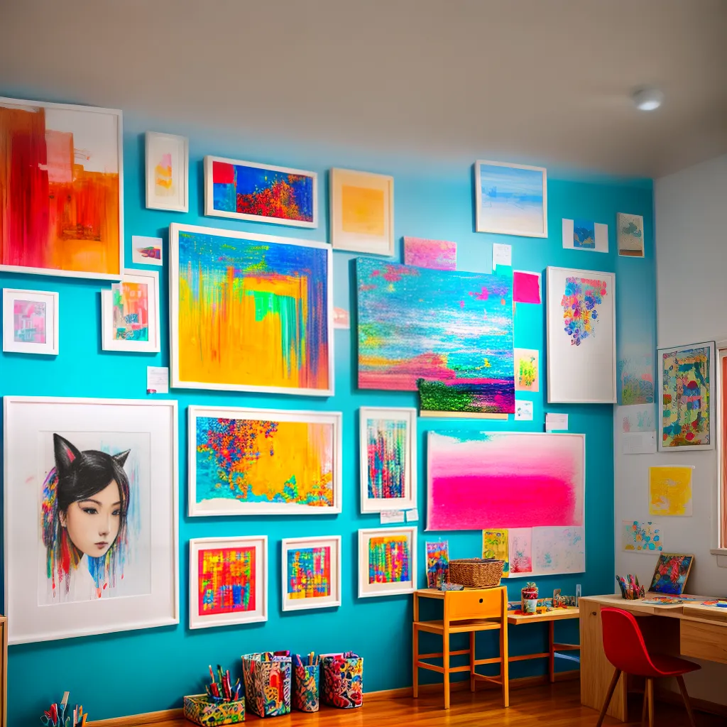 sala aula arte crianca colorida