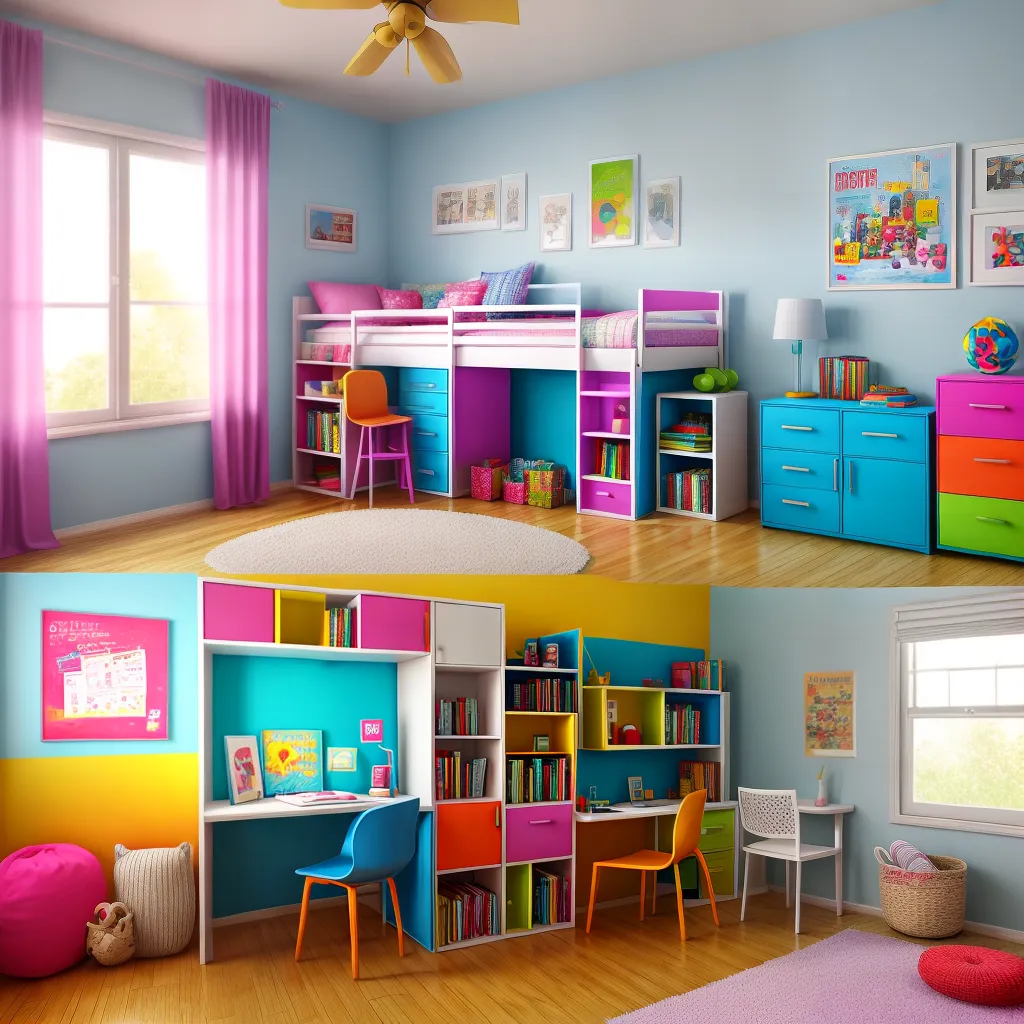 quarto infantil colorido brinquedos leitura 3