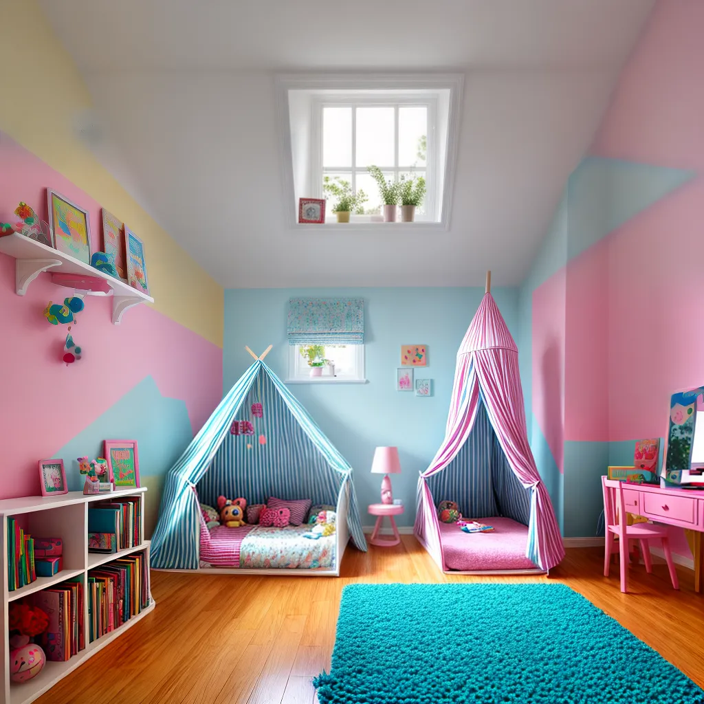 quarto infantil colorido imaginativo
